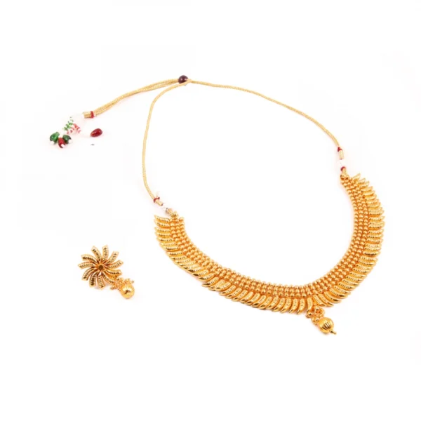 Designer Traditional Copper Gold Plated Traditional Necklace Set