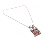 Stylish Gypsy Meena Work Oxidized Silver Necklace