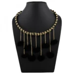 Designer Pompom Black Stylish Fashion Necklace