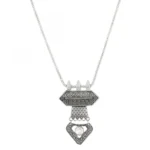 Oxidized Silver Designer Statement Necklace
