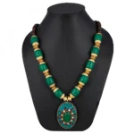 Designer Pendant Green Beads Necklace