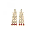 Traditional Maroon Gold Plated Kundan Necklace Set with Earrings