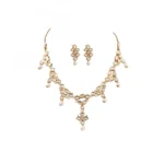 Designer Pearl Gold Plated Kundan Necklace Set