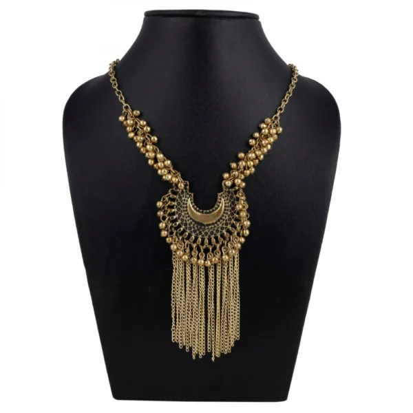 Designer Oxidized Golden Afgani Necklace