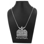 Designer God Engraved Oxidized German Silver Necklace