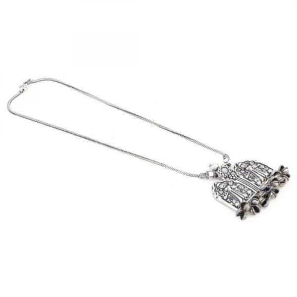 Designer God Engraved Oxidized German Silver Necklace