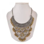 Designer Antique Oxidized Golden Ghunroo and Silver Fancy Necklace Fashion Jewellery