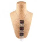 Stylish Gypsy Meena Work Oxidized Silver Necklace