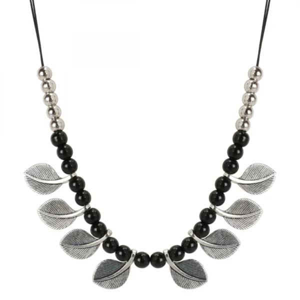 Boho Silver Oxidised Necklace