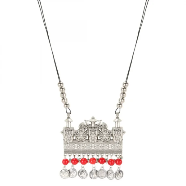 Afghani Designer Turkish Style Vintage Silver Oxidised Necklace
