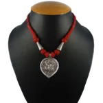 Designer Oxidized German Silver Necklace with Handcrafted pendent of Lord Ganesha