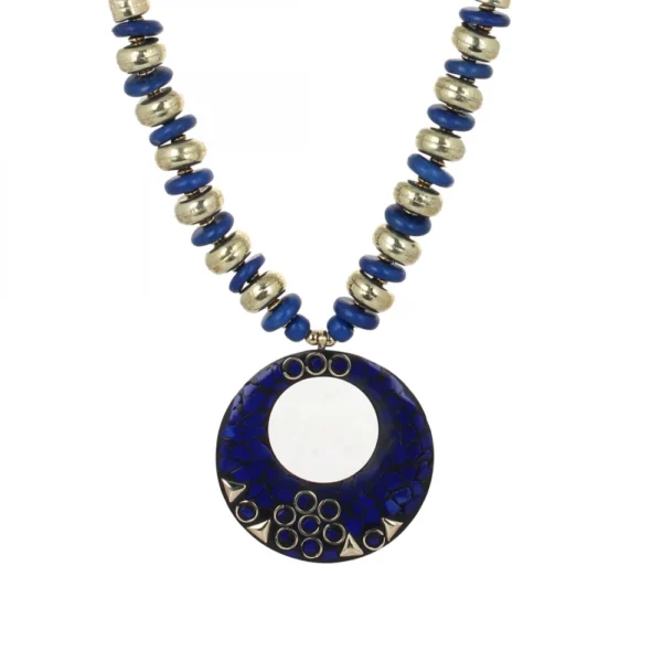 Blue Color Designer Tibetan Style Necklace