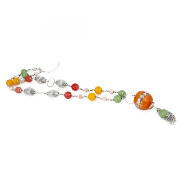 Stone Beads Fashion Silver Necklace