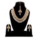 Designer Pearl Kundan Necklace Set with Earrings