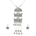 Designer German Silver Oxidized Necklace Set with Earrings