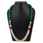 Designer Handmade Tulsi Mala and Red Stone Beads Necklace