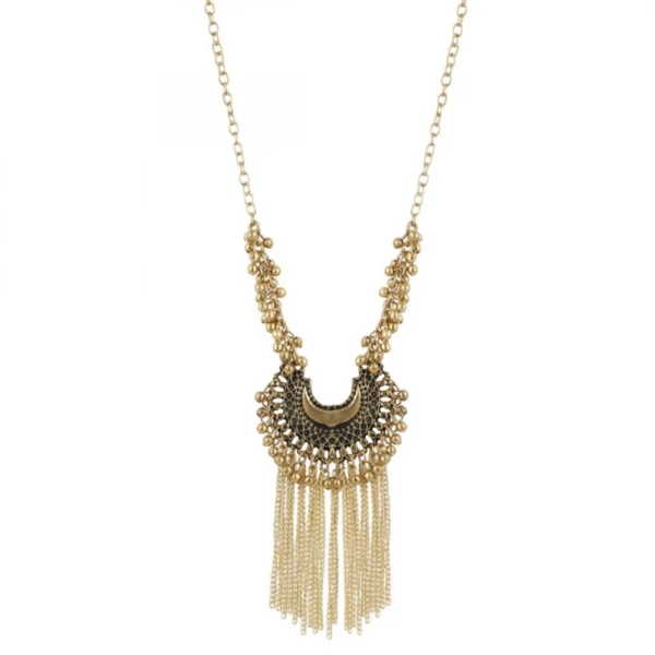 Designer Oxidized Golden Afgani Necklace