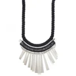 Designer Statement Black and Silver Necklace