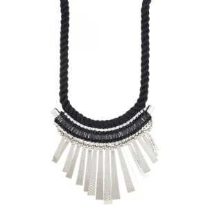 Designer Statement Black and Silver Necklace