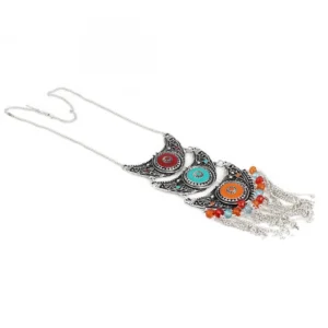 Designer Black and Silver Metal Necklace