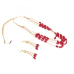 Gold Plated Chain Onyx Stone Necklace Set