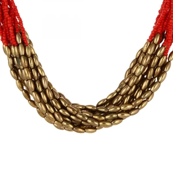 Red Plastic Beads Necklace