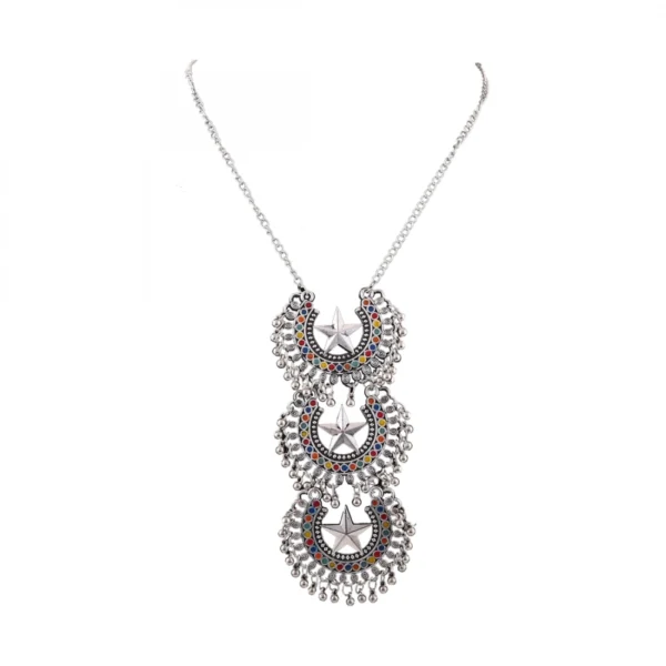 Afghani Tribal Antique Boho Oxidised Silver Necklace