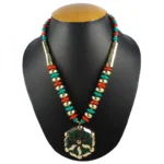 Designer Colourful Metal and Wooden Beads Necklace