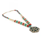 Designer Colourful Metal and Wooden Beads Necklace