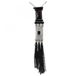Black and Silver Designer Tibetan Style Beads Necklace