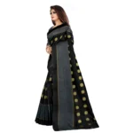 Women's Art Silk Saree with Blouse (Black,5-6 mtrs)
