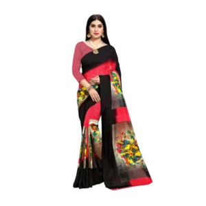 Women's Georgette Saree(Pink,5-6 Mtrs)