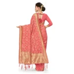 Women's Banarasi (Spun Cotton) Saree (Light Pink,5-6 Mtrs)