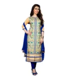 Women's Cotton Unstitched Salwar Suit-Material With Dupatta (Beige,2.3 Mtrs)