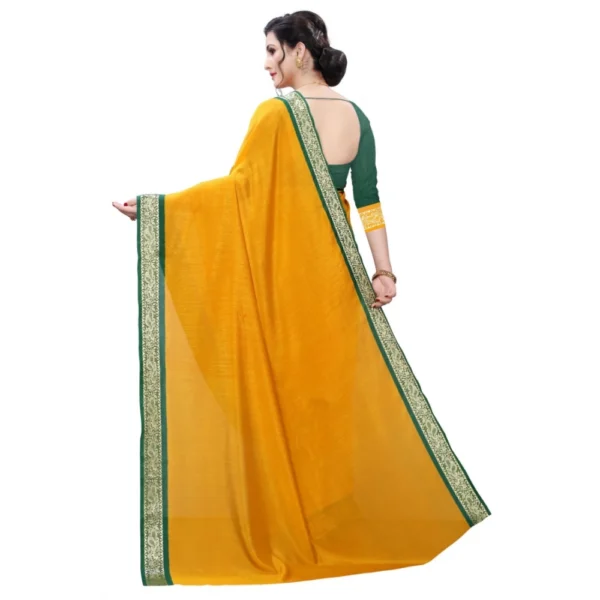 Women's Vichitra Silk Saree(Mustard ,5-6Mtrs)