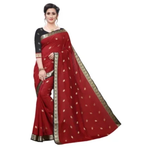 Women's Vichitra Silk Saree(Red ,5-6Mtrs)