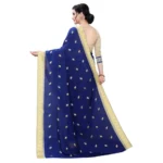 Women's Vichitra Silk Saree(Navy Blue ,5-6Mtrs)
