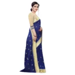 Women's Vichitra Silk Saree(Navy Blue ,5-6Mtrs)