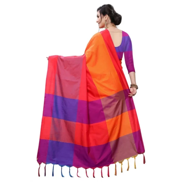 Generic Women's Woven Sana Silk Saree (Orange,5-6Mtrs)