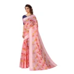 Women's Cotton Saree (Peach,5-6Mtrs)