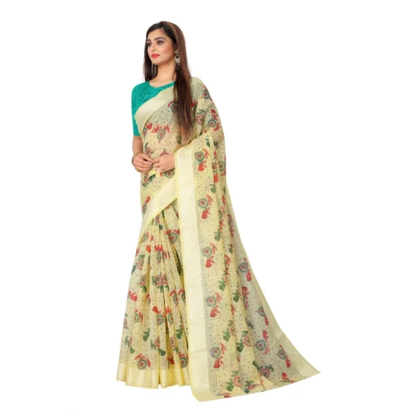 Women's Cotton Saree (Mustard,5-6Mtrs)