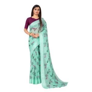 Women's Cotton Saree (Cgreen,5-6Mtrs)