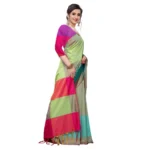 Generic Women's Woven Sana Silk Saree (Lime green,5-6Mtrs)