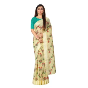 Women's Cotton Saree (Mustard,5-6Mtrs)