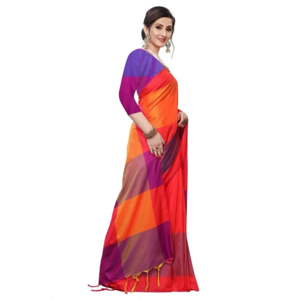 Generic Women's Woven Sana Silk Saree (Orange,5-6Mtrs)