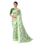 Women's Cotton Saree (Mehdi,5-6Mtrs)