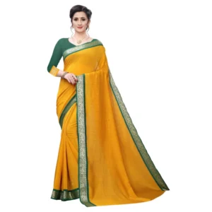 Women's Vichitra Silk Saree(Mustard ,5-6Mtrs)