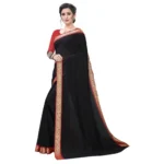 Women's Vichitra Silk Saree(Black ,5-6Mtrs)