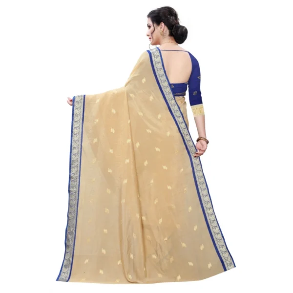 Women's Vichitra Silk Saree(Beige ,5-6Mtrs)