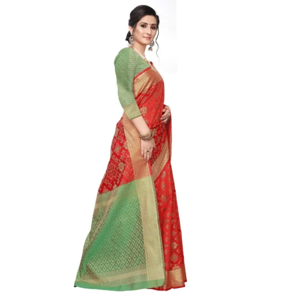 Women's Kanjivaram Silk Saree(Red ,5-6Mtrs)